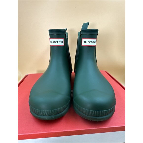 Hunter Original Chelsea Women's Waterproof Ankle Rain Boots, Green Size 7 NEW - Picture 2 of 16